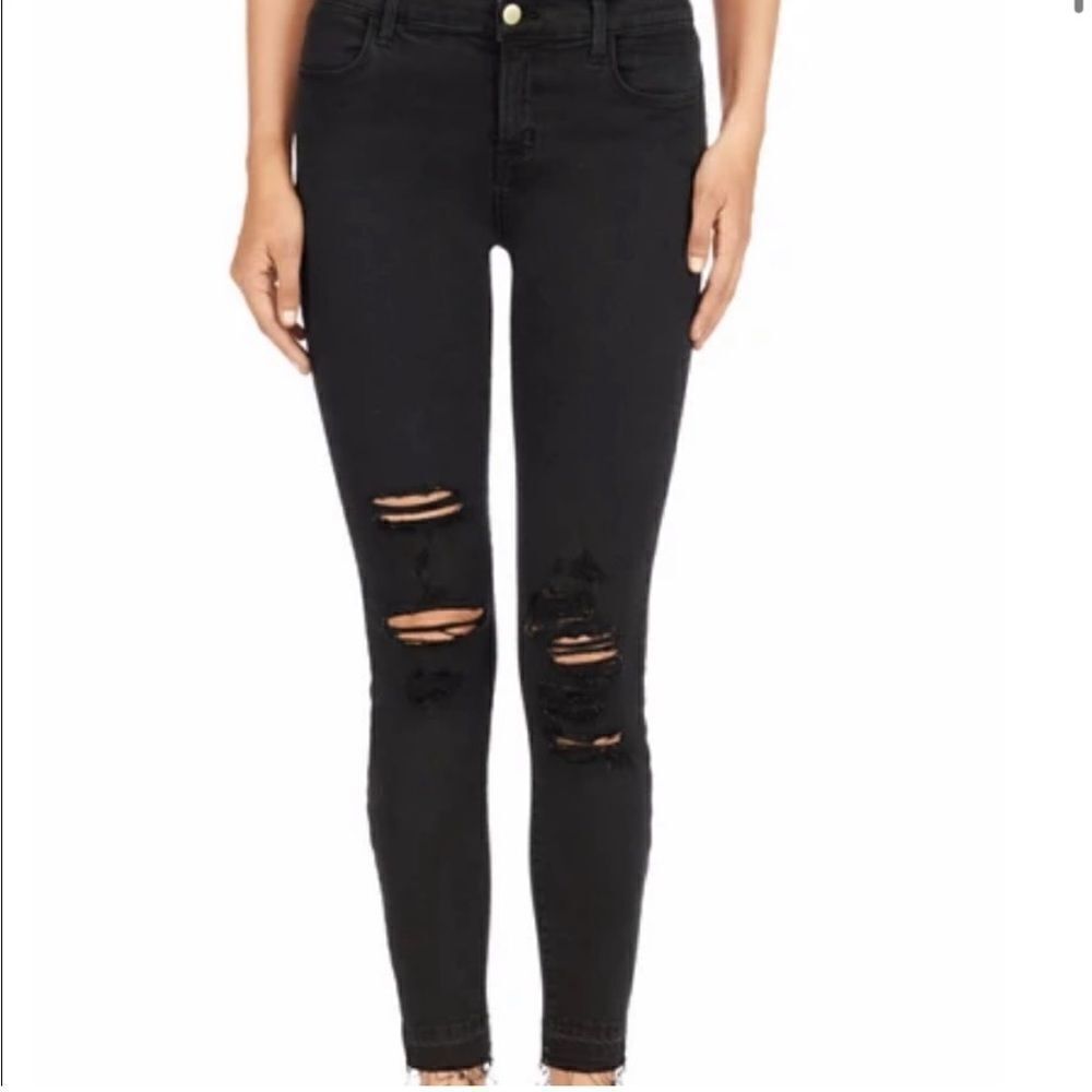 J Brand Alana High Rise Crop Jeans Demented Black